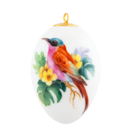 Easter egg, Exotic bird painting, carmine bee-eater, H 4,5 cm