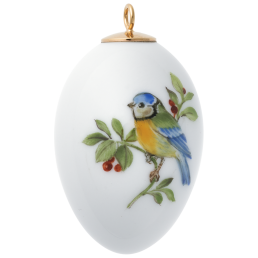 Easter egg, Vintage Bird Painting, Blue Titmouse, H 4,5 cm