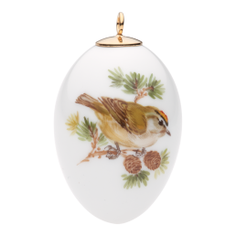 Easter egg, Vintage Bird Painting, Kinglet, H 4,5 cm