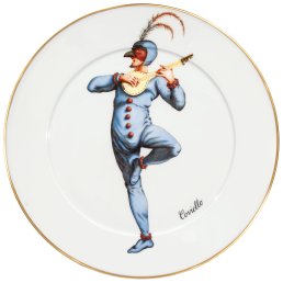 Wall Plate, Shape "No 41", commedia dell` arte, Coviello, Ø 33 cm