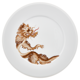 Starter- and Dessert Plate, Ming Dragon, sepia, Shape "Vitruv", Ø 22 cm