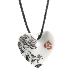 Pendant "Curved heart", Fortune Dragon, 2,5 x 2,5 cm