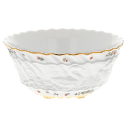 Bowl, medium, Shape "Swan Service", Oriental strewn flowers, gold rim (Swan service), Ø 18 cm