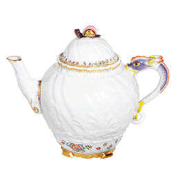 Teapot, Shape "Swan Service", Oriental strewn flowers, gold rim (Swan service), V 0,65 l