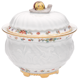 Sugar Bowl, Shape "Swan Service", Oriental strewn flowers, gold rim (Swan service), Ø 10,5 cm
