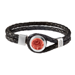 Leather Bracelet "The Original" red, 925 sterling silver