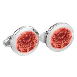 Cufflinks "The Original" red, 925 sterling silver