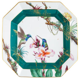 dish "Hummingbird and Orchids", 28,5 x 28,5 cm
