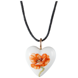 Pendant "Heart size M", Wild poppy, red, 2,2 x 1,8 cm