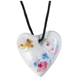 Pendant "Curved heart", Butterfly meadow, 2,5 x 2,5 cm