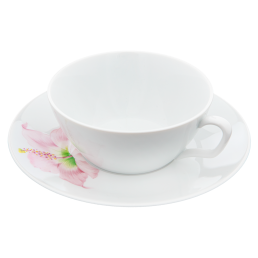 Tea cup & saucer, Shape "MEISSEN® Cosmopolitan", "Giant Bloom", Hibiscus, V 0,2 l