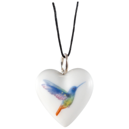Pendant Heart medium, white gold, Kolibri, 2,2 x 1,8 cm