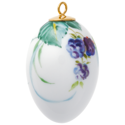 Easter egg, Woodlandflora with insects, black berry, H 4,5 cm