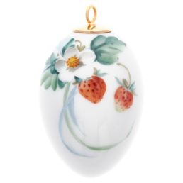 Easter egg, Woodland flora with insects, strawberry, H 4,5 cm