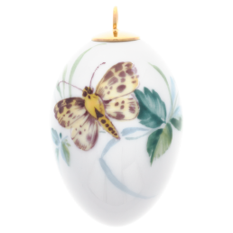 Easter egg, Woodland flora with insects, butterfly, H 4,5 cm
