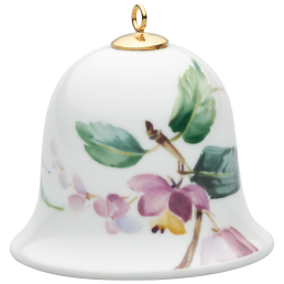 Bell, Woodland flora with insects, burning bush, white rim, H 5 cm