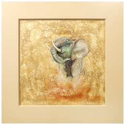 Wall picture Elephant, New Crystal Glaze World of Meissen, 53 x 53 cm