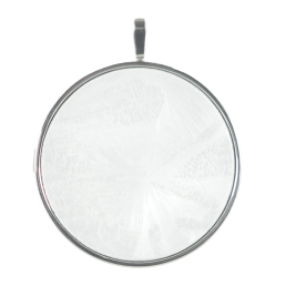 Pendant Crystal Glaze White with frame in 925 sterling silver, Ø  cm