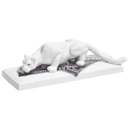Leopard, Meissen Atelier, Africa black, L 17 cm