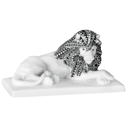 Lion, Meissen Atelier, Africa black, L 16 cm