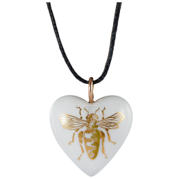 Pendant Heart big loop rose gold, Bee, 2,4 x 2 cm