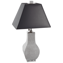 Table lamp mesh gray, platinum decoration, platinum rim, H 49 cm, H 49 cm