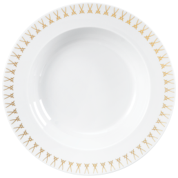 Pasta Plate, Shape "No 41", Swords Luxury Gold, swords rim, Ø 26 cm