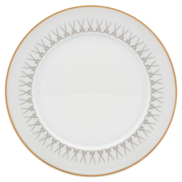 Bread- and Butter Plate, Shape "No 41", Swords Luxury Gold, swords rim in grey, gold rim, Ø 17 cm
