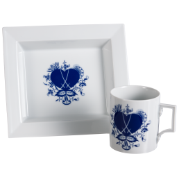 Home office set, 2-pcs, Mug, Vide-Poche, "Blue Passion"