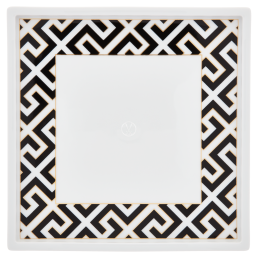 Platter, Shape "MEISSEN® Cosmopolitan", Royal Palace, black with golden contour, white rim, 21 x 21 cm