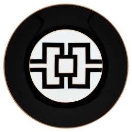 Starter- and Dessert Plate, Shape "MEISSEN® Cosmopolitan", Royal Palace, black with golden contour, white rim, Ø 22,5 cm