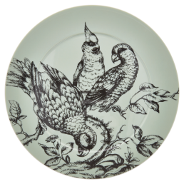 Charger Plate, Shape "No 41", "Paradise Birds Jade", Ø 33 cm