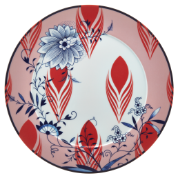Charger Plate, "MEISSEN Collage", "Bloomy Feathers", Shape "No 41", Ø 33 cm