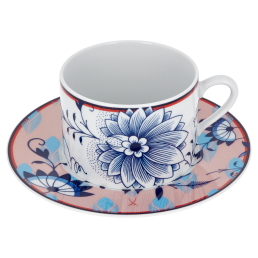 Cappuccino cup & saucer, "MEISSEN Collage", "Bloomy Feathers", V 0,25 l