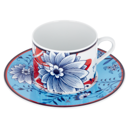 Coffee cup & saucer, "MEISSEN Collage", "Bloomy Feathers", V 0,15 l