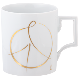 Mug, Shape "Berlin", "Peace Collection", Peace Sign, gold, V 0,25 l