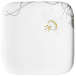 Dinner Plate, large, Shape "nova", Passion flower, 30 x 30 cm