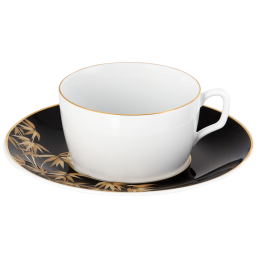 Cappuccino cup & saucer, Shape "MEISSEN® Cosmopolitan", "Golden Bamboo", V 0,3 l
