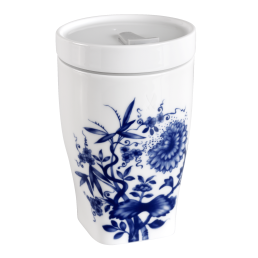 Coffee to go mug with porcelain lid, small, Shape "nova", "The Original", white, V 0,35 l