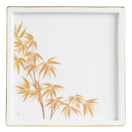 Platter, Shape "MEISSEN® Cosmopolitan", "Golden Bamboo", 17 x 17 cm