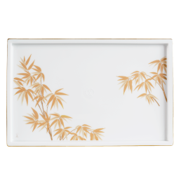 Platter, Shape "MEISSEN® Cosmopolitan", "Golden Bamboo", 28 x 18,5 cm