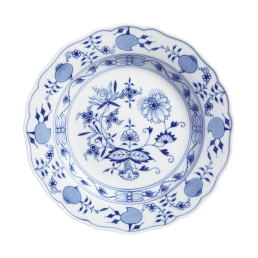 Starter- and Dessert Plate, Shape "New Cutout", Blue Onion, white rim, Ø 20 cm