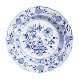 Dinner Plate, Shape "New Cutout", Blue Onion, white rim, Ø 22 cm