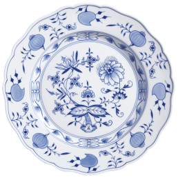 Dinner Plate, Shape "New Cutout", Blue Onion, white rim, Ø 28 cm