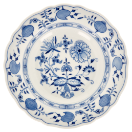Soup Plate, Shape "New Cutout", Blue Onion, white rim, Ø 22 cm