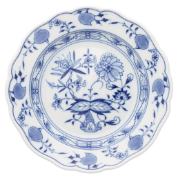 Bread- and Butter Plate, Shape "New Cutout", Blue Onion, white rim, Ø 14 cm