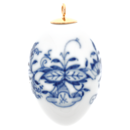 Easter egg, Blue Onion, white rim, H 4,5 cm