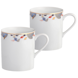 Mug set, 2-pcs, Noble Blue, rim of onion elements