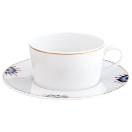 Tea cup & saucer, Noble Blue, flower buds, V 0,1 l