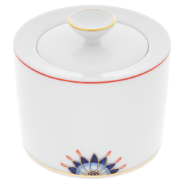 Sugar Bowl, Shape "No 41", Noble Blue, flower buds, flower branches, H 7,5 cm